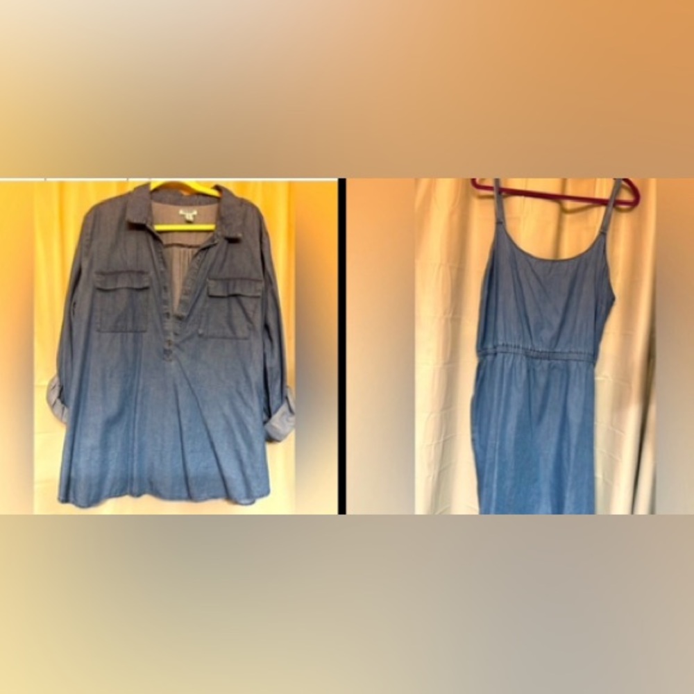 2 Old Navy cotton spaghetti strap dress and top